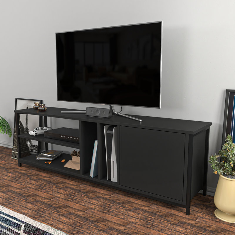 Annatina TV Stand for TVs up to 70", Black/Anthracite