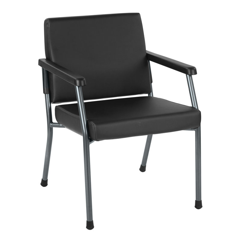 Chaise de salle d'attente en vinyle l 24,75 po Pavi, Noir