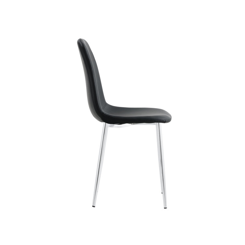 Chaise de salle à manger Sera, Noir, Chrome