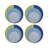 Colorblock Vegan Leather Round Pebble Placemat-50817648