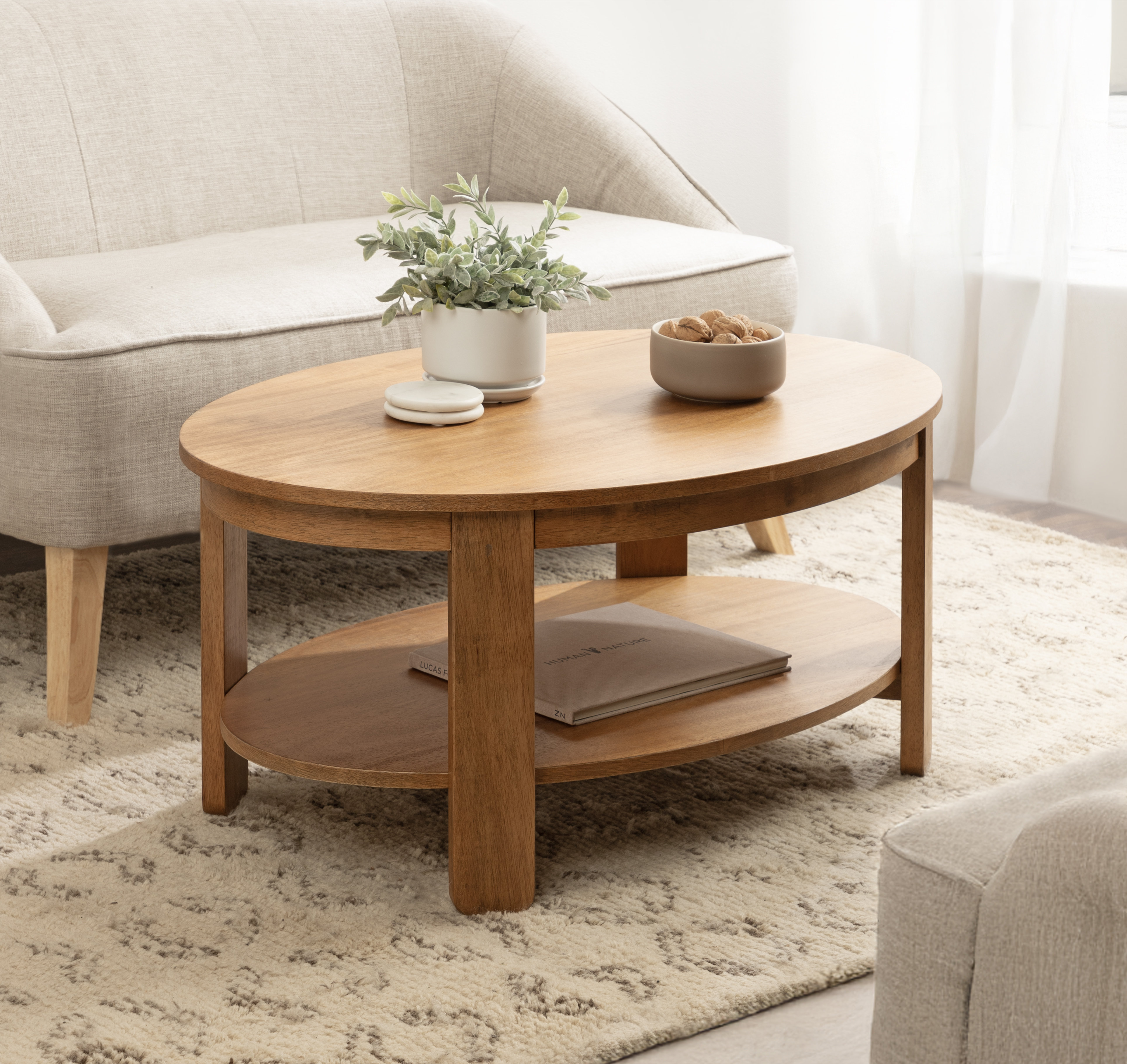 Latitude Run® Tiered Oval Living Room Coffee Table | Wayfair