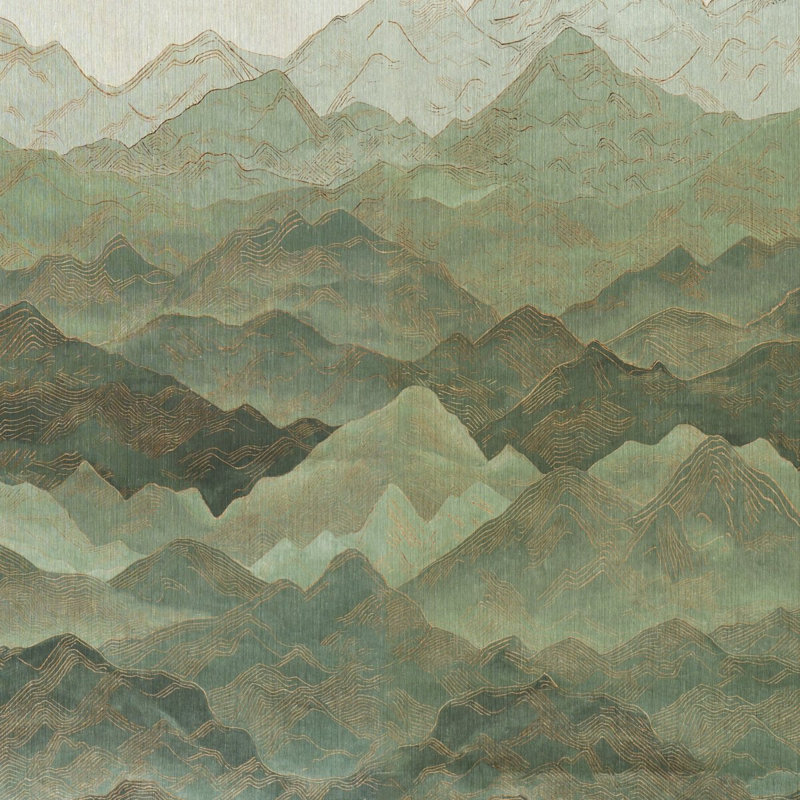 Atmospheric Landscape Panel Set, Green