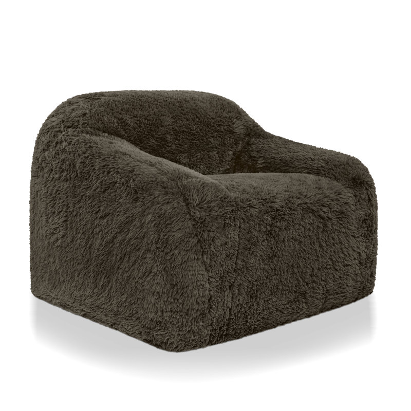 Fauteuil d'appoint rembourré à dossier bas 41,7 po Minnie, Marron foncé