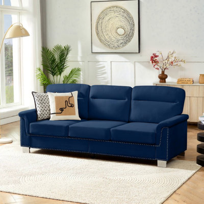 82" Modern Compressed Snowfleece Fabric 3-Seater Sofa