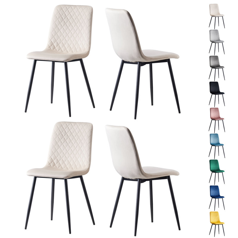 Upholstered Dining Chair, Cream, 4