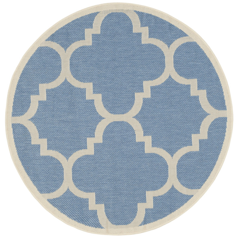 Ariaya Performance Geometric Indoor/Outdoor Area Rug, Round 4'