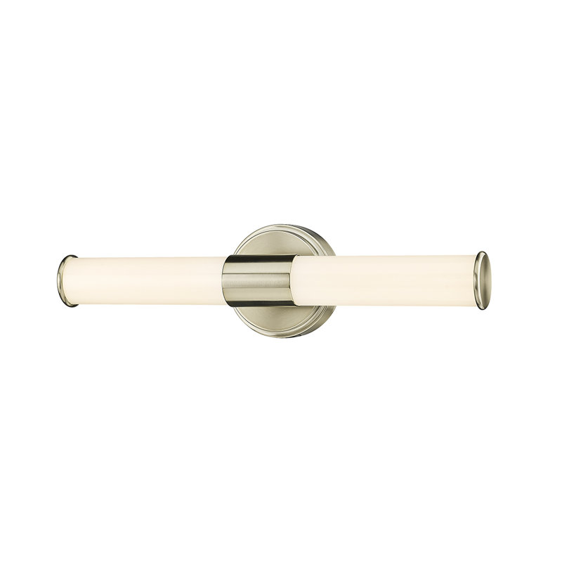 Barre d'éclairage de salle de bain 2 lumières DEL à intensité variable Bouey, Or moderne