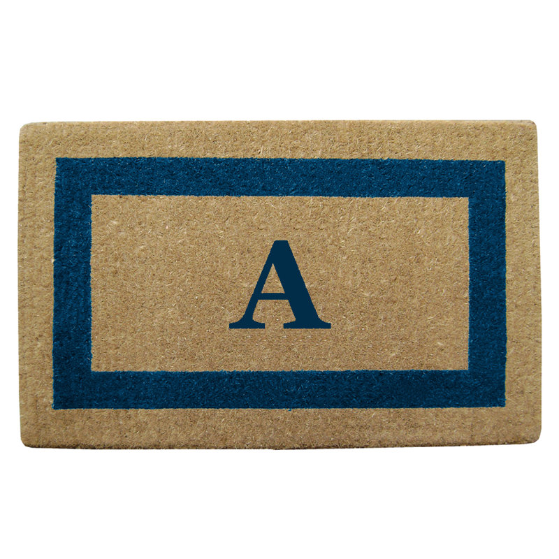 Robuste 36 po x 22 po tapis de porte extérieur antidérapant, Bleu, A