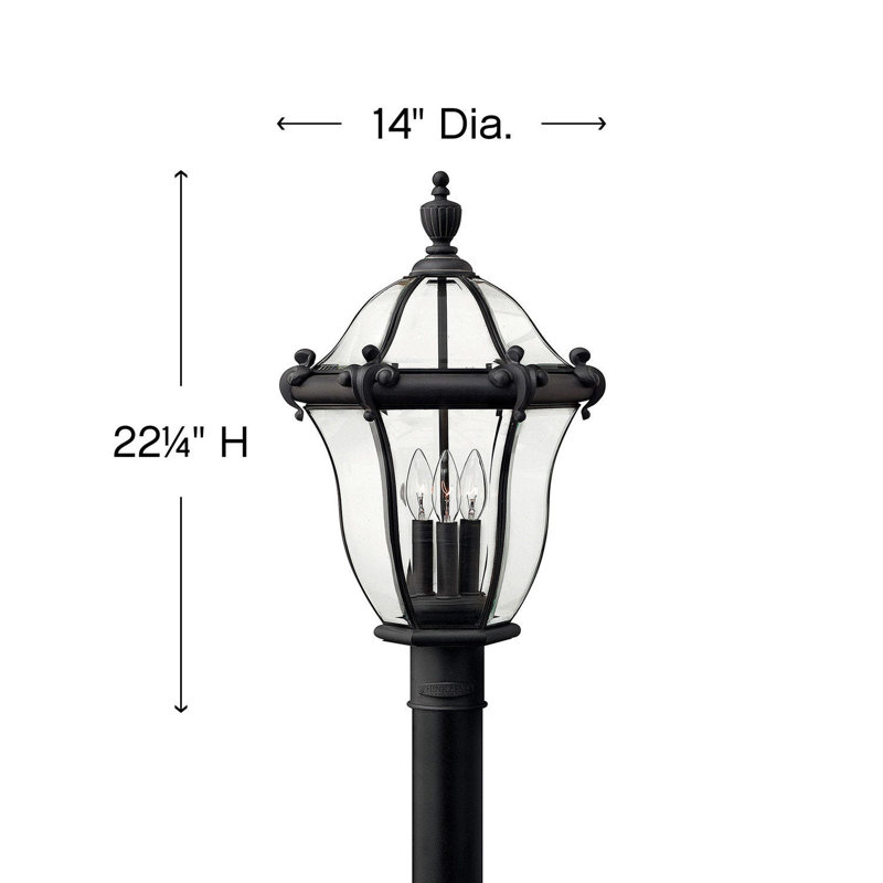 San Clemente Outdoor 1-Light Lantern Head, Museum Black