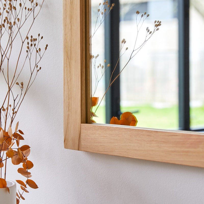 Bahya Solid Wood Rectangle Mirror, 27.56" x 19.69"