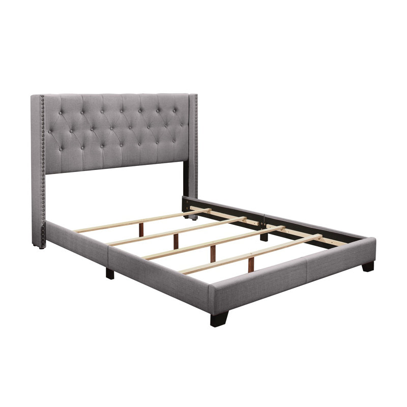 Lit tapissier Mynatt, Grand, Gris
