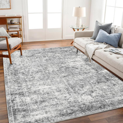 Tapis traditionnel gris lavable