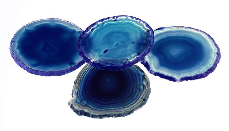 Anna New York Agate Round Coaster, Azure