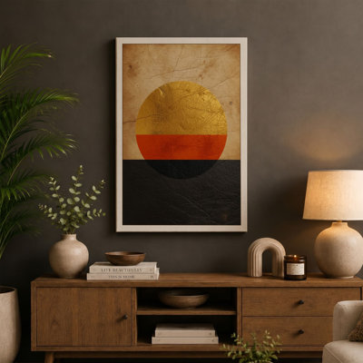 Weathered Circle Industrial - Wrapped Canvas