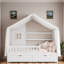 Lit pour enfant avec toit, rideaux, 2 tiroirs de rangement et 2 tablettes de rangement Montessori-939246780-939246782