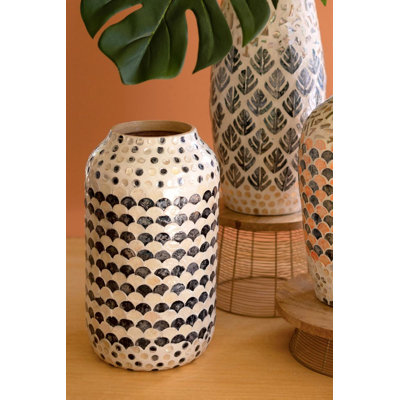 Vase en bambou filé avec coquille de Capiz DÉTAIL # 1