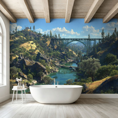 Peel and Stick Wallpaper Wall Mural New River Gorge Bridge Wall Art Self Adhesive and Removable