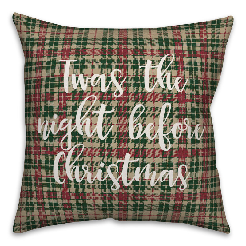  Coussin Twas the Night Before Christmas in Tartan, Housse de coussin