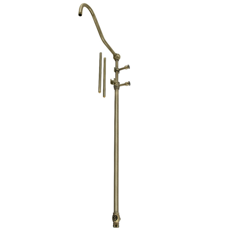 Douche d'appoint en laiton 60 po Kingston avec bras de douche 17 po Kingston, Nickel poli