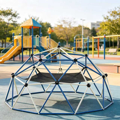 Climbing Dome,10FT Dome Climber with Hammock, Outdoor Play Equipment for 3 to 10 Children, Supports Jungle Gym up to 1,000 lbs, Rust Resistant, Easy to Assemble, Gift for Kids
