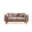 Ensemble de salon 2 pièces de style moderne (y compris canapé + causeuse) en bois avec surface capitonnée à boutons de couleur taupe (NJ Inventory)
