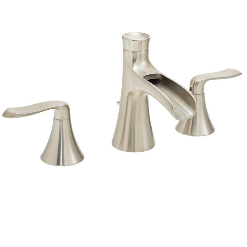 Caspian Widespread Bathroom Faucet with  Drain Assembly, Brushed Nickel