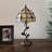 Tiffany Table Lamp Gold Stained Glass Crystal Beans LED Bulb Included 8"W*8"D*16"H
