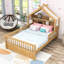 Lit maison en bois avec tablette de rangement, auvent amovible et garde-corps-2044885335-2044885321