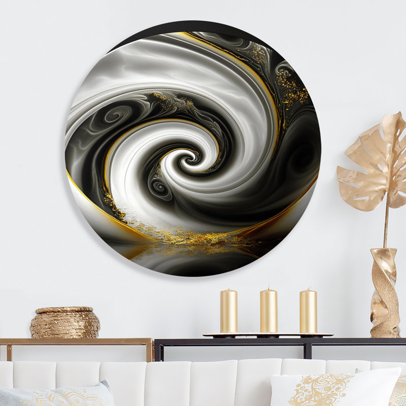 Abstrait moderne tourbillon II - spirales abstraites, art mural sur métal, L 16 po x H 16 po