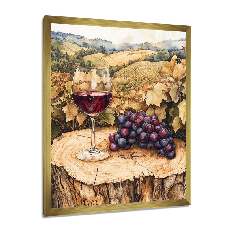 Naccarato I - paysages, art mural sur toile, H 44 po x l 34 po, Reproduction encadrée d'une seule photo, Doré