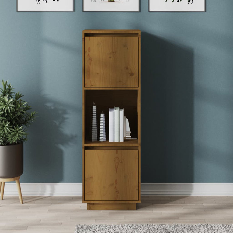 Highboard 38X35x117 Cm Solid Wood Pine, Honey Brown