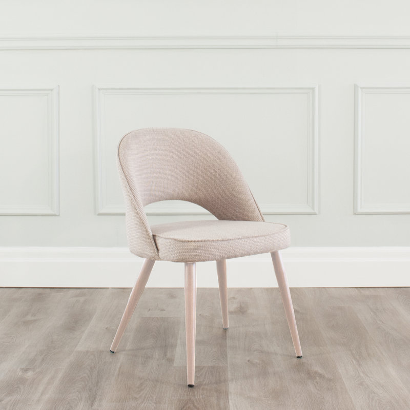 Chaise d'appoint en tissu Albeiro, Bisque, Naturel