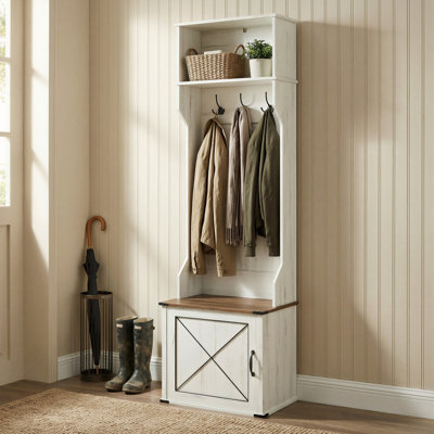 Hall Tree With Bench And Shoe Storage