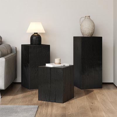 Ensemble de tables d'appoint style rétro naturel
