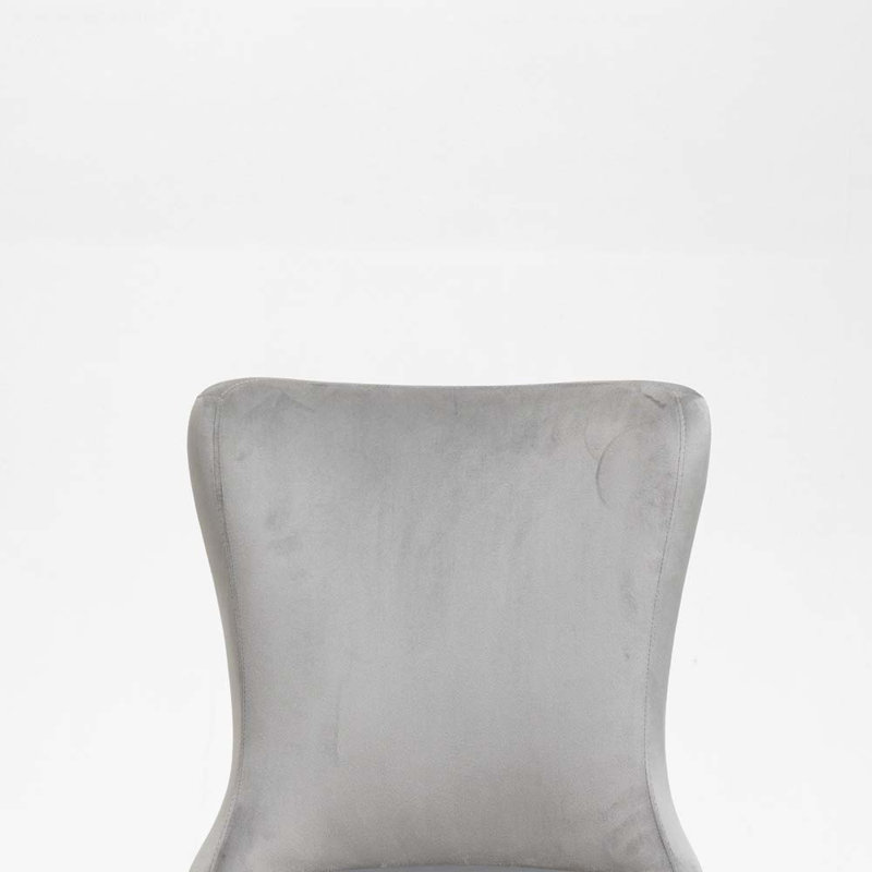 Chaise d'appoint rembourrée en velours Ellias, gris