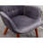 Battistina Velvet Armchair with Ottoman-409367499