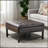 Sophisticated Square Ottoman With Storage And Bottom Rack, A Stylish And Functional Addition To Any Room