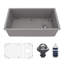 Ensemble d'évier de cuisine à simple cuve encastrable 31 3/4 po x 19 1/4 po Karran Quartz-50597819