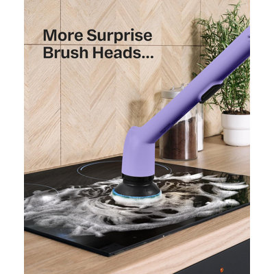 Electric Spin Scrubber With Dual Speed & Retractable Handle, IPX7 Waterproof Bathroom Cleaner, USB-C Charging, 3 Brush Heads For Bathtub, Tile, And Fl -  TWDAI, T16B4F24F