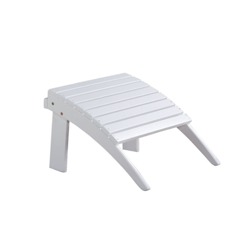 Langport Acacia Outdoor Ottoman, White