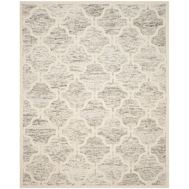 Angulay Hand Tufted Wool Geometric Rug, Rectangle 8' x 10'