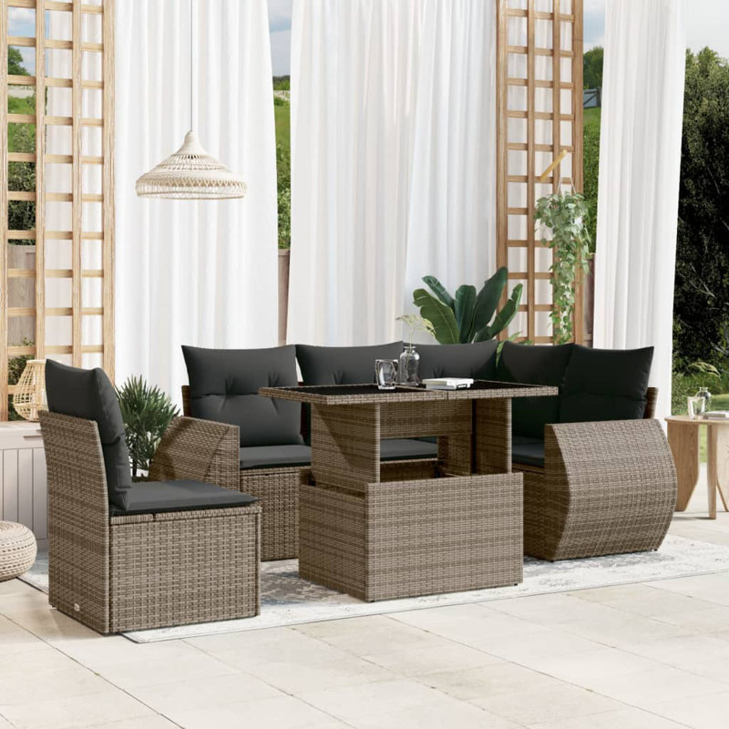 Ensemble de canapé de jardin Vidaxl, Gris, Gris
