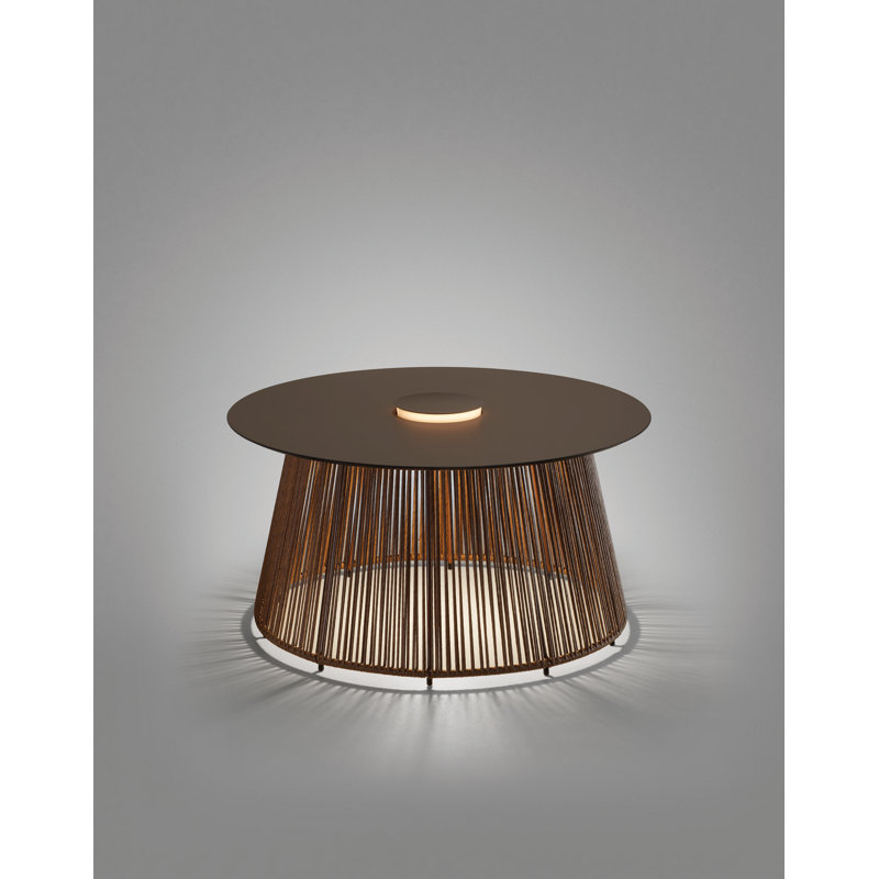 Table d'extérieur à DEL Nit, Pierre, Brun, 31.5"