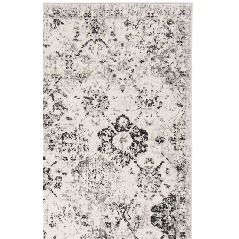 Newhouse Oriental Silver/Gray Area Rug, Square 4'