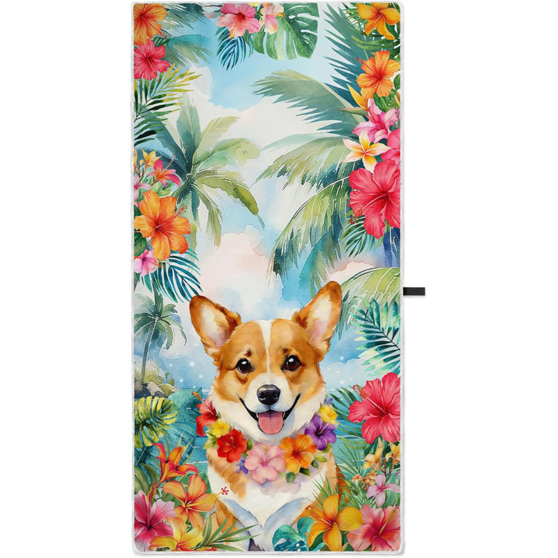 Tropical Floral Dog Beach Towels Luxury Microfiber Travel Towel for Beach Trips Pool Days Outdoor Activities 30" x 63"