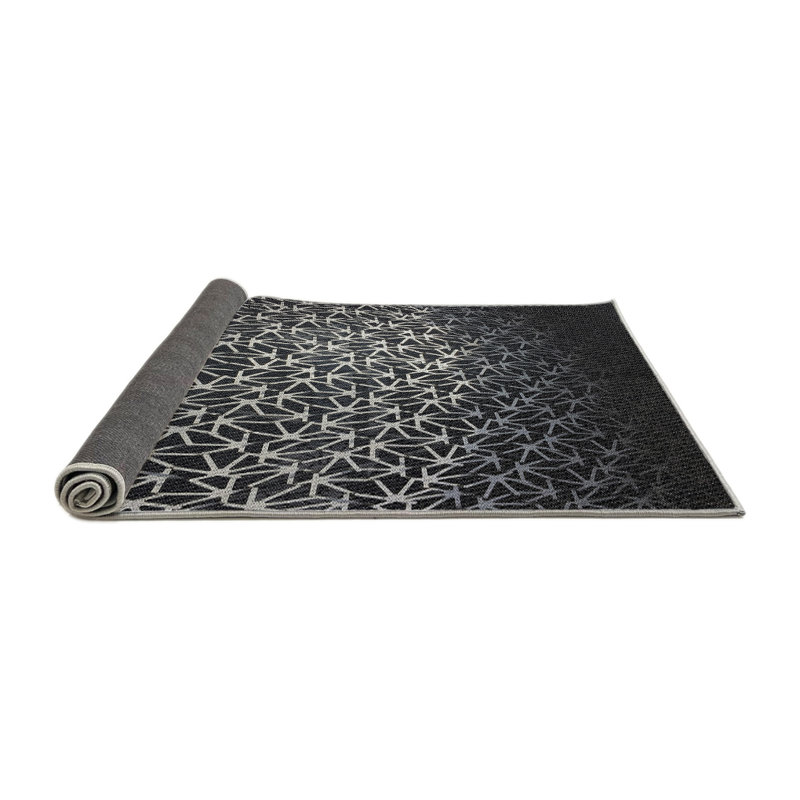Tapis noir/gris tissé à la machine, Carré 3 pi