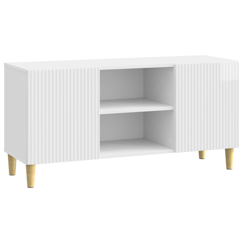 TV Stand, 50cm H x 102cm L x 34.5cm W, High Gloss White