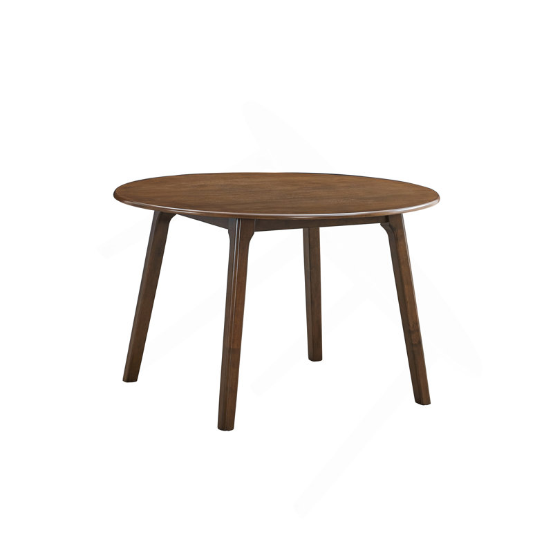 Walnut Finish Round Dining Table