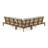 Tavira - Outdoor Off-white Fabric + Eucalyptus Sectional Sofa + Coffee Table Set