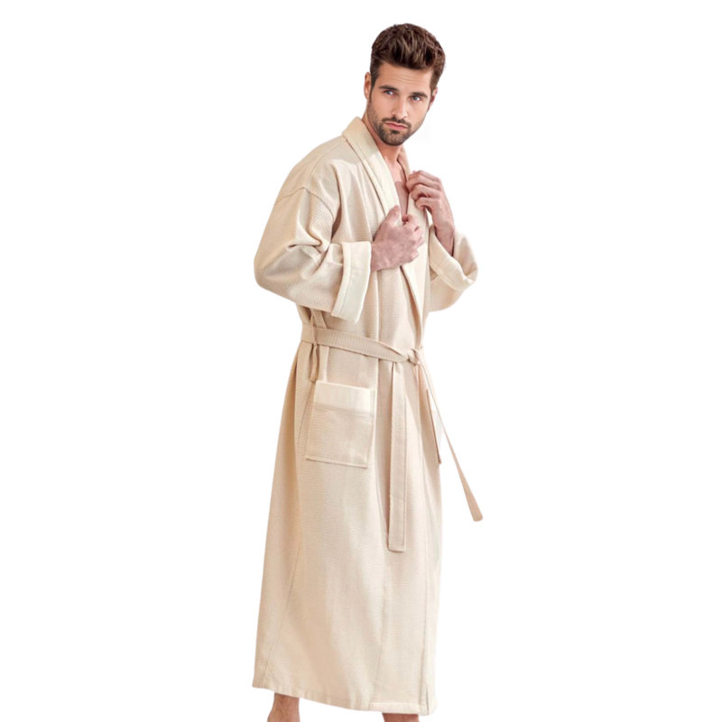 Peignoir mi-mollet avec poches Zarina, Beige